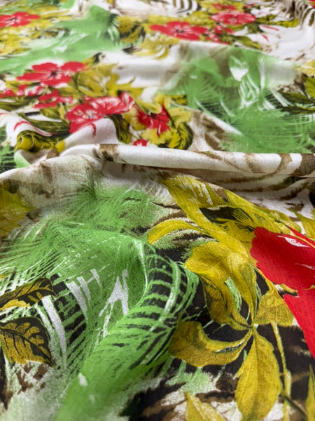 S-9254W LARGE HIBISCUS FLOWER PRINT SILK. ITALY
