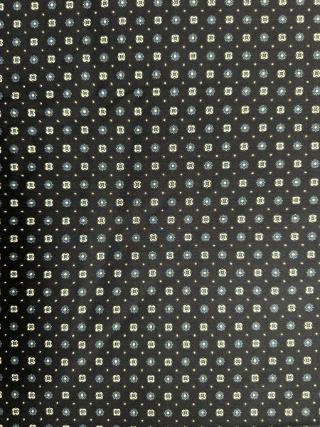 REF-114 SMALL PRINT COTTON SILK SHIRTING. CANALI. ITALY. A CUT OF 1-1/4 YARDS.