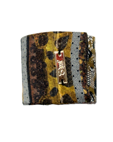 SB-1009 “WILD LACE LEOPARD" - DESIGNER SILK SNAP BRACELET "SAMS MAISON" - MADE IN FRANCE