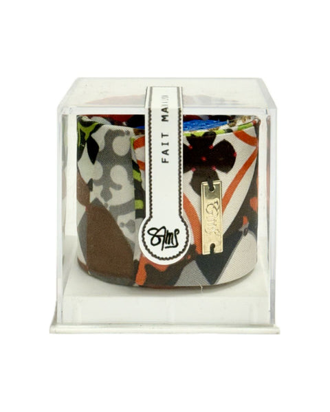 SB-1003 “BOHO CHIC" - DESIGNER SILK SLAP BRACELET "SAMS MAISON" - MADE IN FRANCE