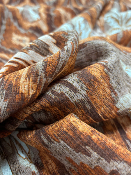 LI-9171W ILAT PALM TREE PRINT LINEN VISCOSE. ITALY