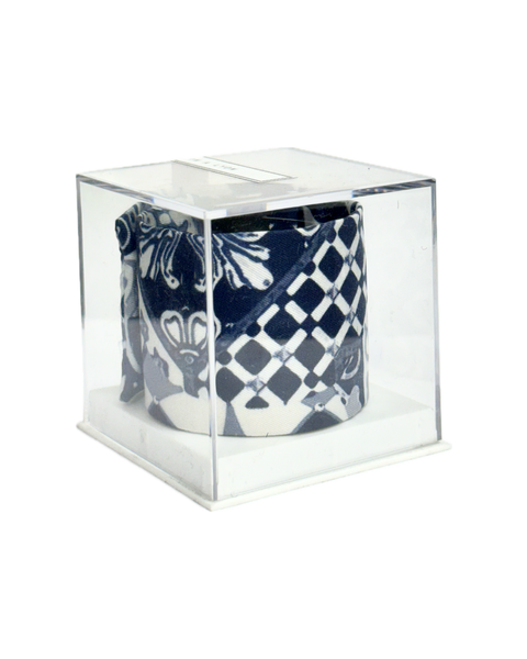 SB-1004 “MIDNIGHT MOSAIC" - DESIGNER SILK SLAP BRACELET "SAMS MAISON" - MADE IN FRANCE