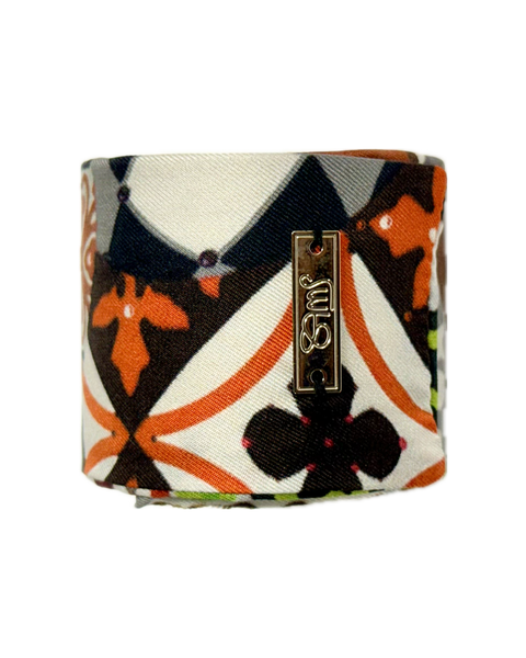 SB-1003 “BOHO CHIC" - DESIGNER SILK SLAP BRACELET "SAMS MAISON" - MADE IN FRANCE