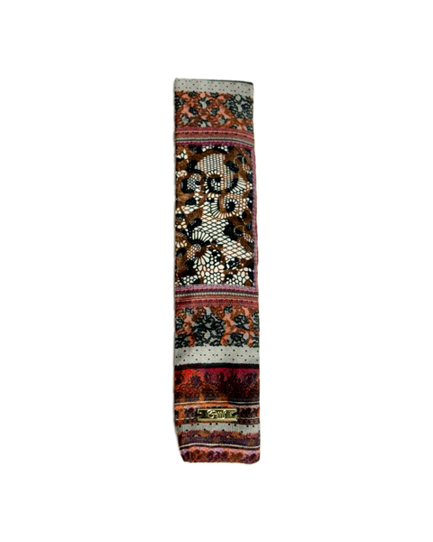 SB-1005 “RUSTIC ROMANCE" - DESIGNER SILK SLAP BRACELET "SAMS MAISON" - MADE IN FRANCE