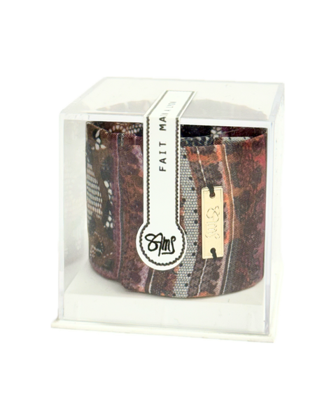 SB-1005 “RUSTIC ROMANCE" - DESIGNER SILK SLAP BRACELET "SAMS MAISON" - MADE IN FRANCE