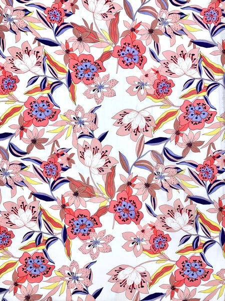 S-9244W FLORAL PRINT SILK COTTON VOILE. ITALY