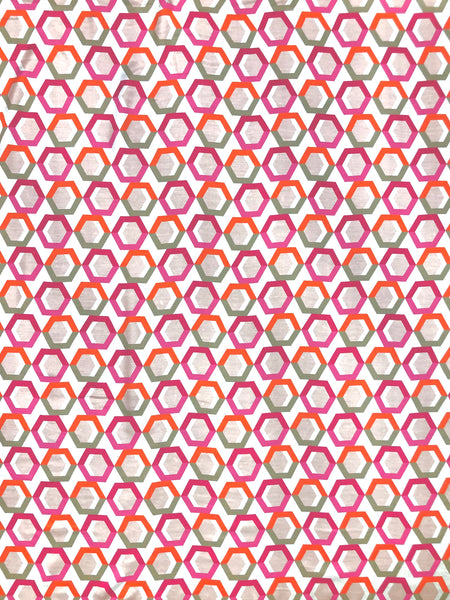 S-7797W HONEYCOMB PRINT SILK VISCOSE CHARMEUSE. ITALY