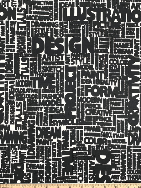 S-7798W LETTER PRINT SILK VISCOSE . ITALY