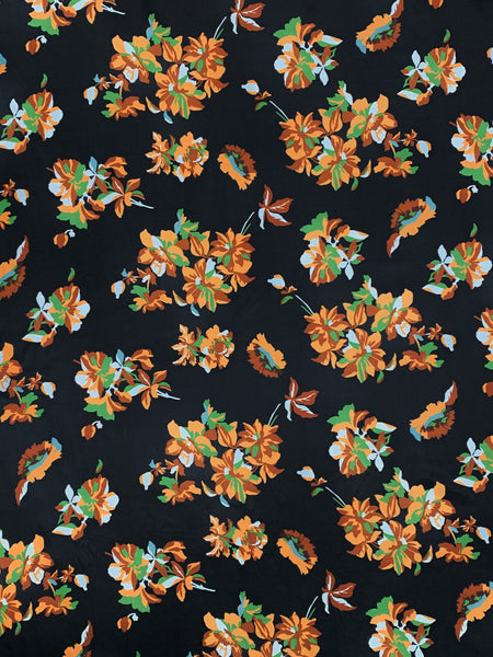 S-7800W FLORAL PRINT SILK VISCOSE . ITALY