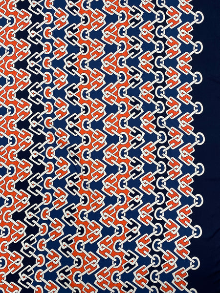 BFS-208 BORDER CHAIN PRINT VISCOSE TWILL. ITALY.