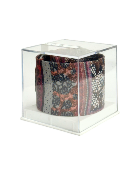 SB-1005 “RUSTIC ROMANCE" - DESIGNER SILK SLAP BRACELET "SAMS MAISON" - MADE IN FRANCE