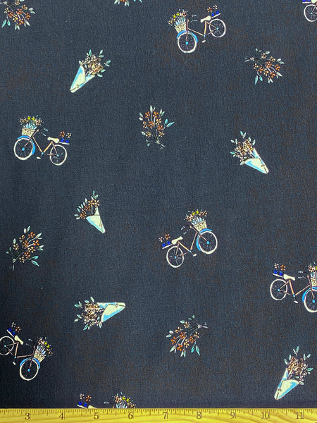 RV-7832W BICYCLE PRINT VISCOSE CREPE. ITALY