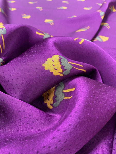 RV-7828W OAK TREE SEED PRINT VISCOSE SATEEN JACQUARD TEXTURE . MAJE. ITALY