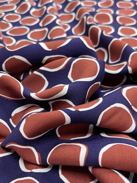 RV-7821W DOTTED PRINT VISCOSE CHALLIS. ITALY