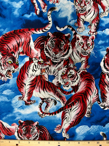 CP-8017W TIGER PRINT COTTON SHIRTING. A CUT OF 3-5/8 YARDS. ITALY