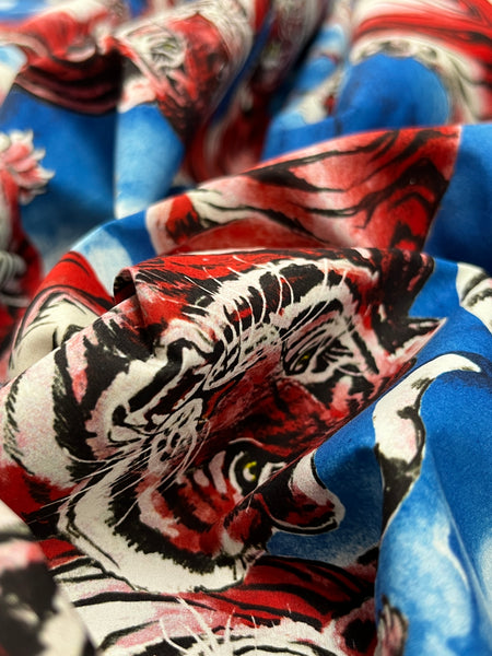 CP-8017W TIGER PRINT COTTON SHIRTING. A CUT OF 3-5/8 YARDS. ITALY