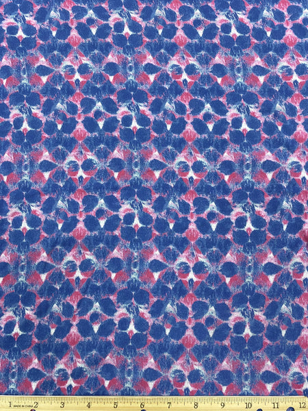 RV-9045W-B ABSTRACT DOTTED PRINT VISCOSE CHALLIS. ITALY.