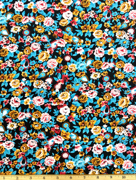 PL-7851W DESIGNER FLORAL 2-PLY MICROFIBER CREPE. BALENCIAGA. ITALY