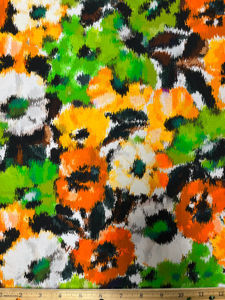 CP-7885W-A EXCLUSIVE WATERCOLOR PRINT STRETCH COTTON SATEEN . ITALY
