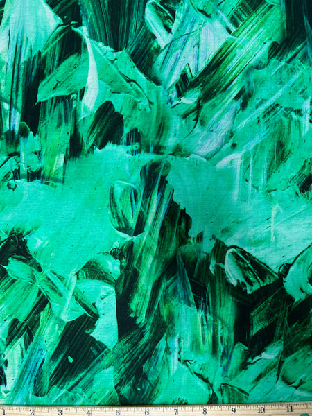 S-7938W-B ABSTRACT BRUSH STROKE PRINT SILK VISCOSE . ITALY