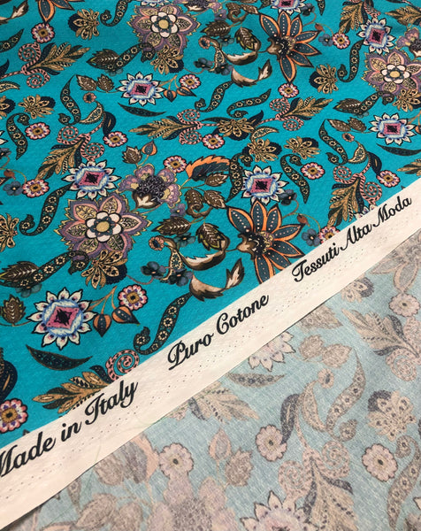CP-7855W FLORAL PRINT FINE COTTON JACQUARD. ITALY