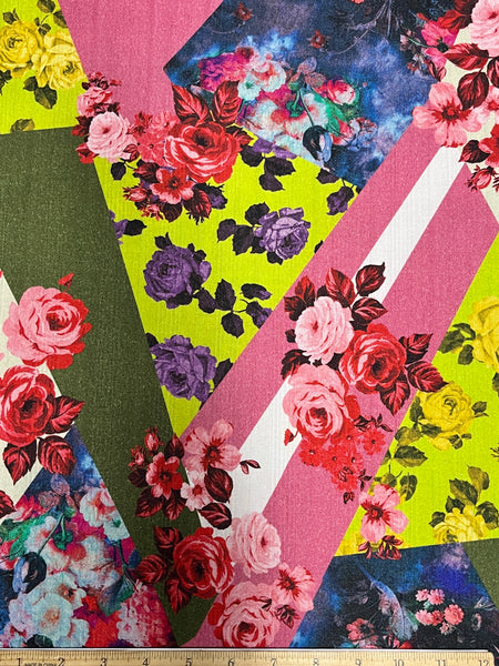 CP-7882W EXCLUSIVE FINE TEXTURE COTTON WITH GEO FLORAL PRINT. ITALY