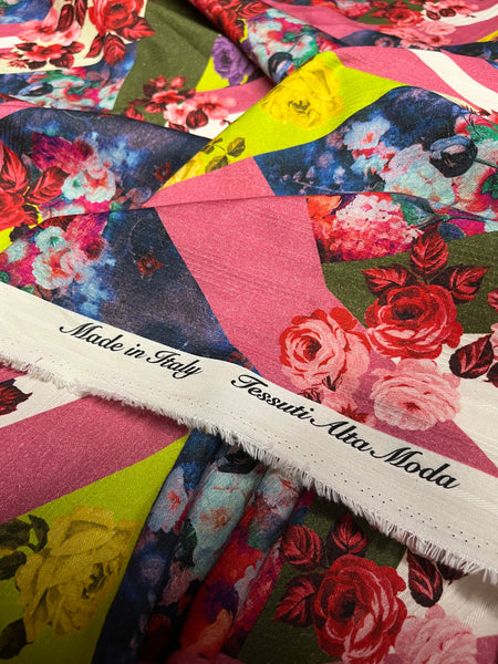 CP-7882W EXCLUSIVE FINE TEXTURE COTTON WITH GEO FLORAL PRINT. ITALY