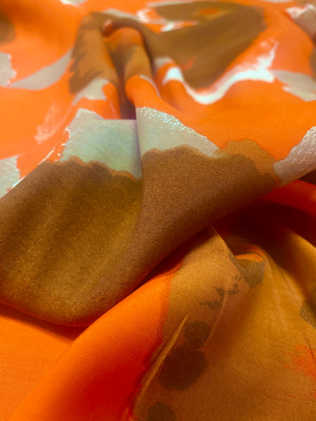 RV-9206W-B ABSTRACT FLORAL PRINT VISCOSE MAROCAIN. ITALY