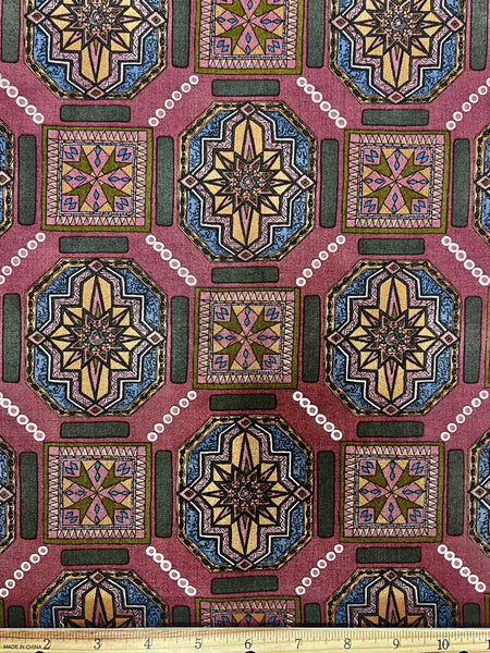 RV-8089W MANDALA PRINT VISCOSE CHALLIS. ITALY.