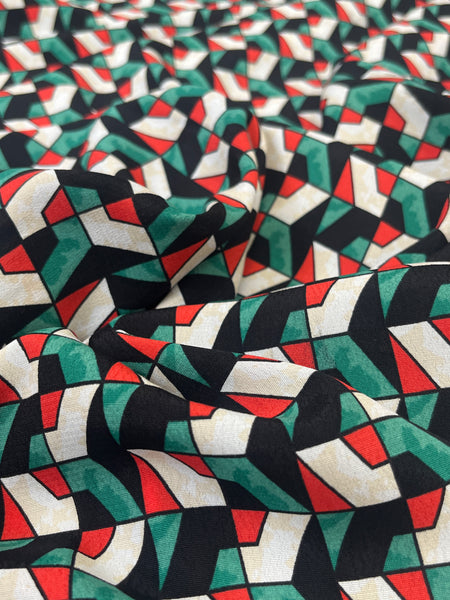 RV-9202W GEO PRINT VISCOSE CREPE. ITALY