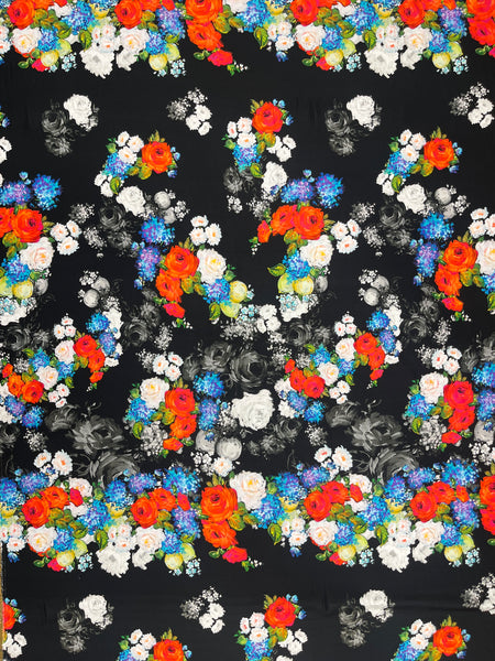 RV-7898W IMPRESSIONIST FLORAL PRINT VISCOSE TWILL. ITALY