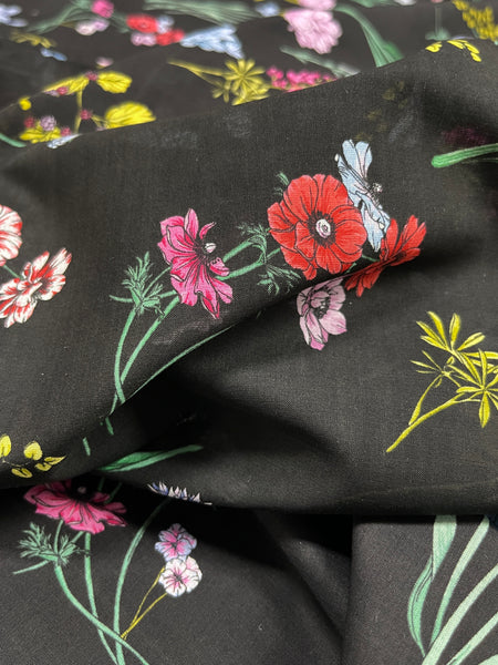 CP-9032W DESIGNER BOTANICAL PRINT COTTON VOILE. ITALY.