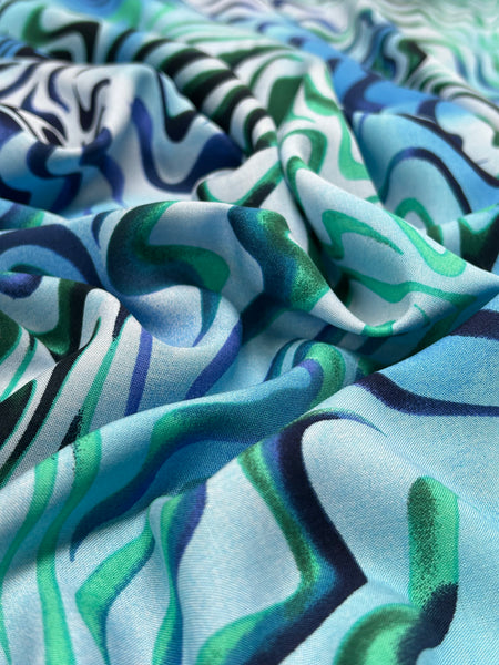 RV-9104W WATER TIGER STRIPE PRINT VISCOSE CHALLIS. ITALY