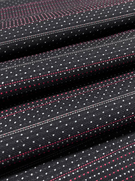 WC-8081W DESIGNER WOVEN DOT DESIGN WOOL SUITING. GUCCI.  ITALY.