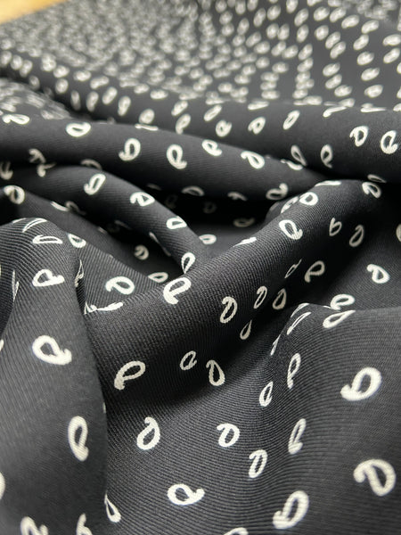 RV-9036W DESIGNER SMALL PAISLEY PRINT ECOVERO VISCOSE TWILL. THE KOOPLES. ITALY.