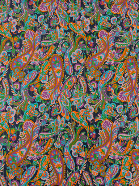 RV-9016W PAISLEY PRINT METALLIC ECOVERO VISCOSE CHALLIS. ITALY.