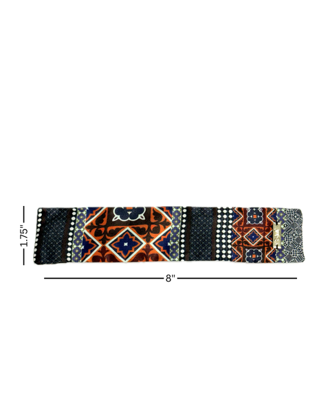 SB-1006 “MOROCCAN MOSAIC" - DESIGNER SILK SLAP BRACELET "SAMS MAISON" - MADE IN FRANCE