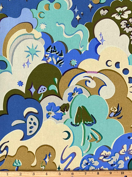 CP-9211W ABSTRACT FANTASY PRINT COTTON POPLIN. ITALY.