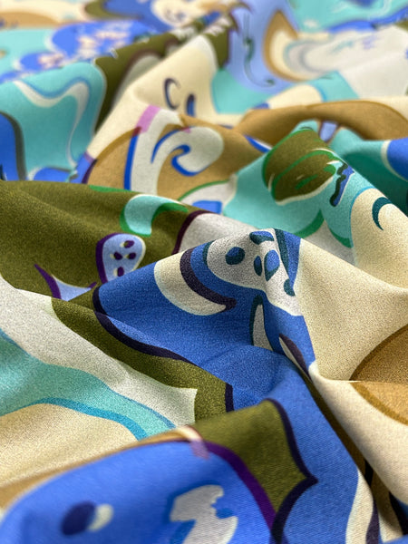 CP-9211W ABSTRACT FANTASY PRINT COTTON POPLIN. ITALY.