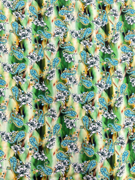 RVK-9241W PAISLEY PRINT VISCOSE CREPE HAND. ITALY