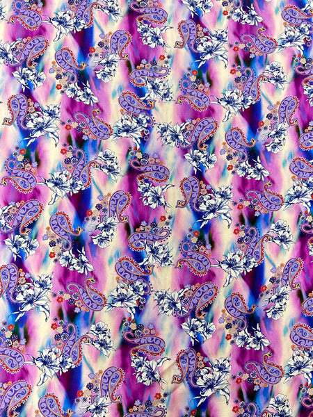 RVK-9242W PAISLEY PRINT VISCOSE CREPE HAND. ITALY