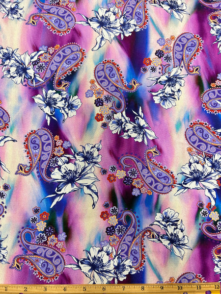 RVK-9242W PAISLEY PRINT VISCOSE CREPE HAND. ITALY