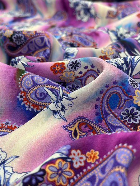 RVK-9242W PAISLEY PRINT VISCOSE CREPE HAND. ITALY