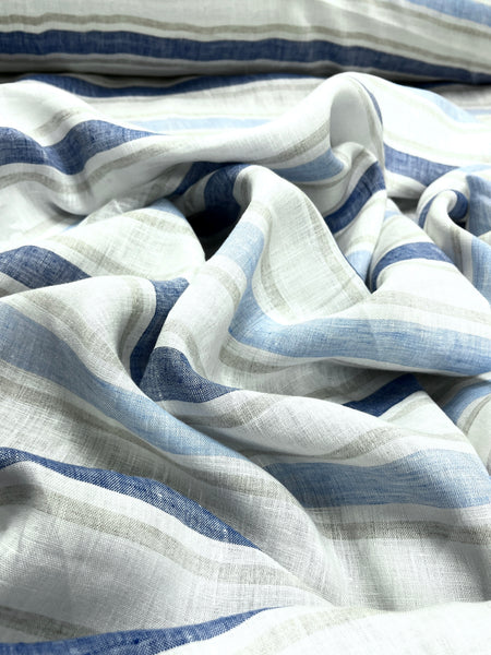 LI-9187W MADRAS STRIPE PRINT LINEN. ITALY