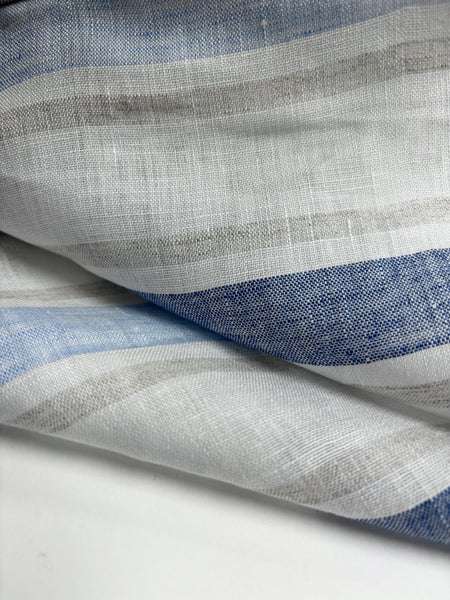 LI-9187W MADRAS STRIPE PRINT LINEN. ITALY