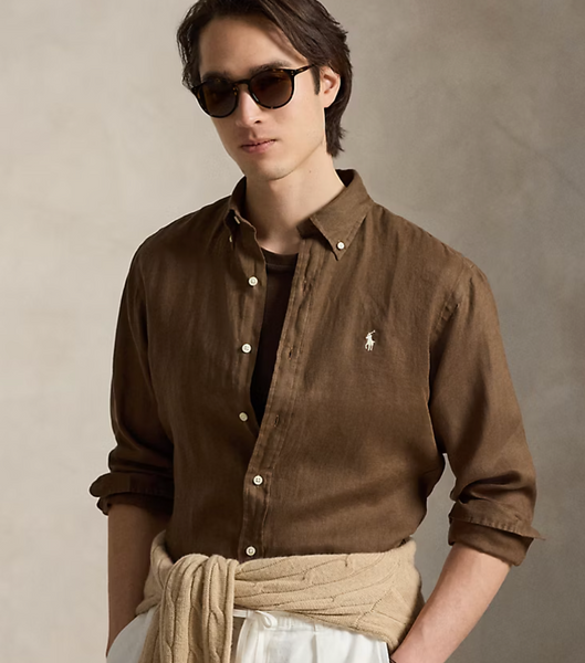 LI-9216W-B BLACK BROWN FINE LINEN. ITALY