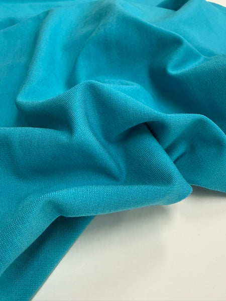 PNK-9278W-E DESIGNER TURQUOISE COTTON VISCOSE PONTE KNIT. MAX MARA. ITALY