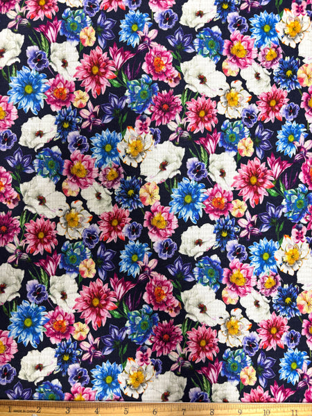 CVT-9275W DOUBLE FACED LIBERTY FLORAL PRINT GINGHAM BACK TECHNO STRETCH COTTON VISCOSE. ITAL