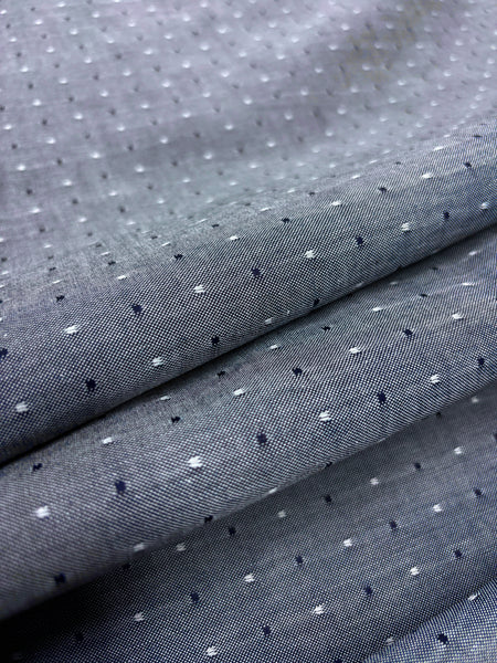 CD-9092W REVERSIBLE SWISS DOT LOOK COTTON CHAMBRAY. ITALY