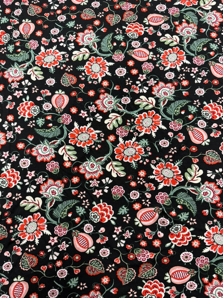 RVK-9239W FLOWER PRINT VISCOSE KNIT. ITALY